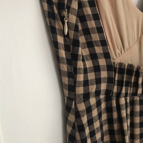SOLD - Elm Beige Gingham Midi Dress - Picture 10 of 13